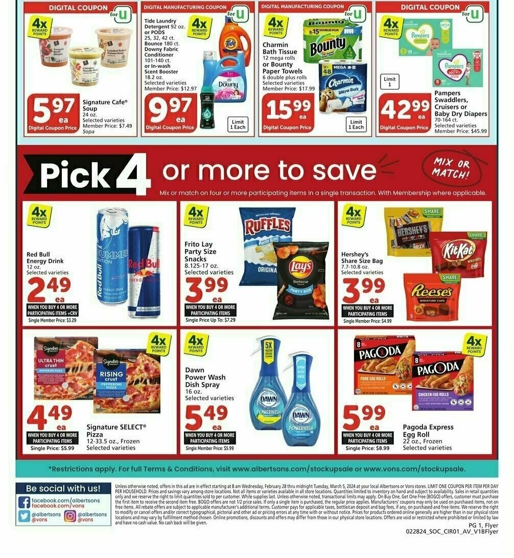 Vons Stock Up Sale Weekly Ad from February 28