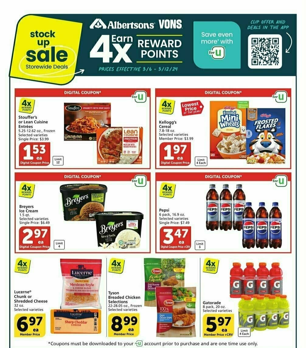 Vons Stock Up Sale Weekly Ad from March 6