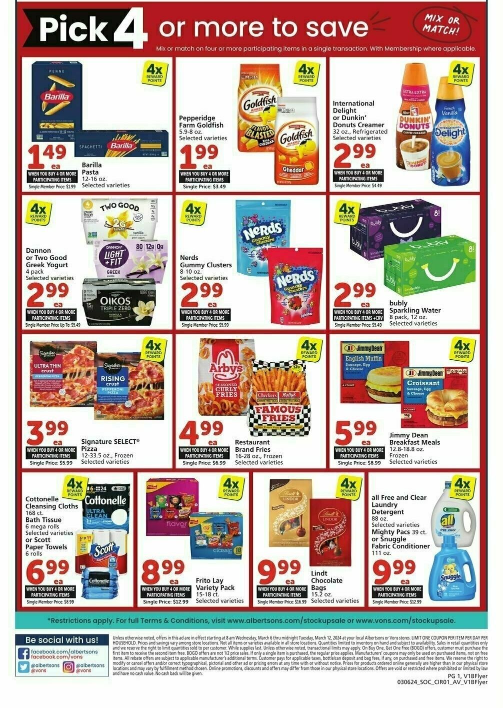 Vons Stock Up Sale Weekly Ad from March 6