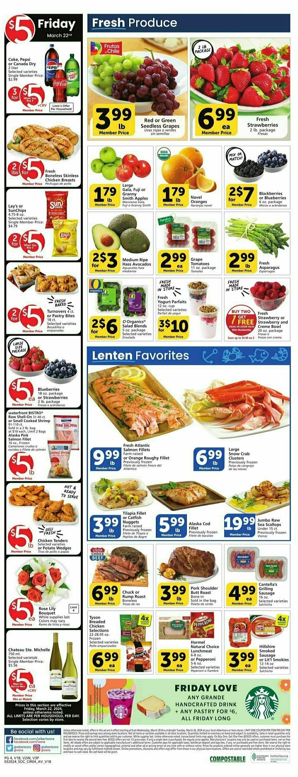 Vons Weekly Ad from March 20