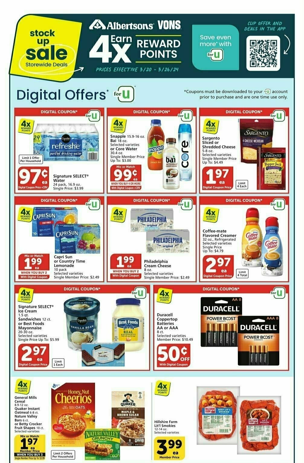 Vons Stock Up Sale Weekly Ad from March 20
