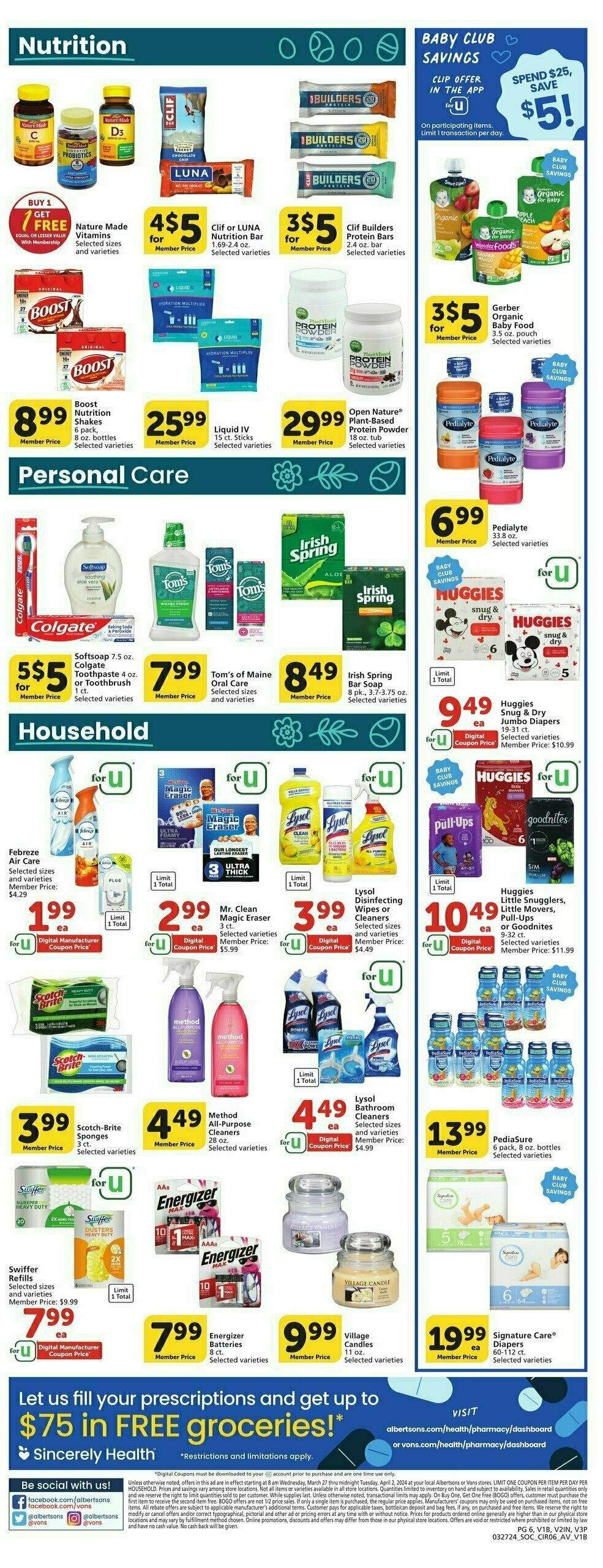 Vons Weekly Ad from March 27