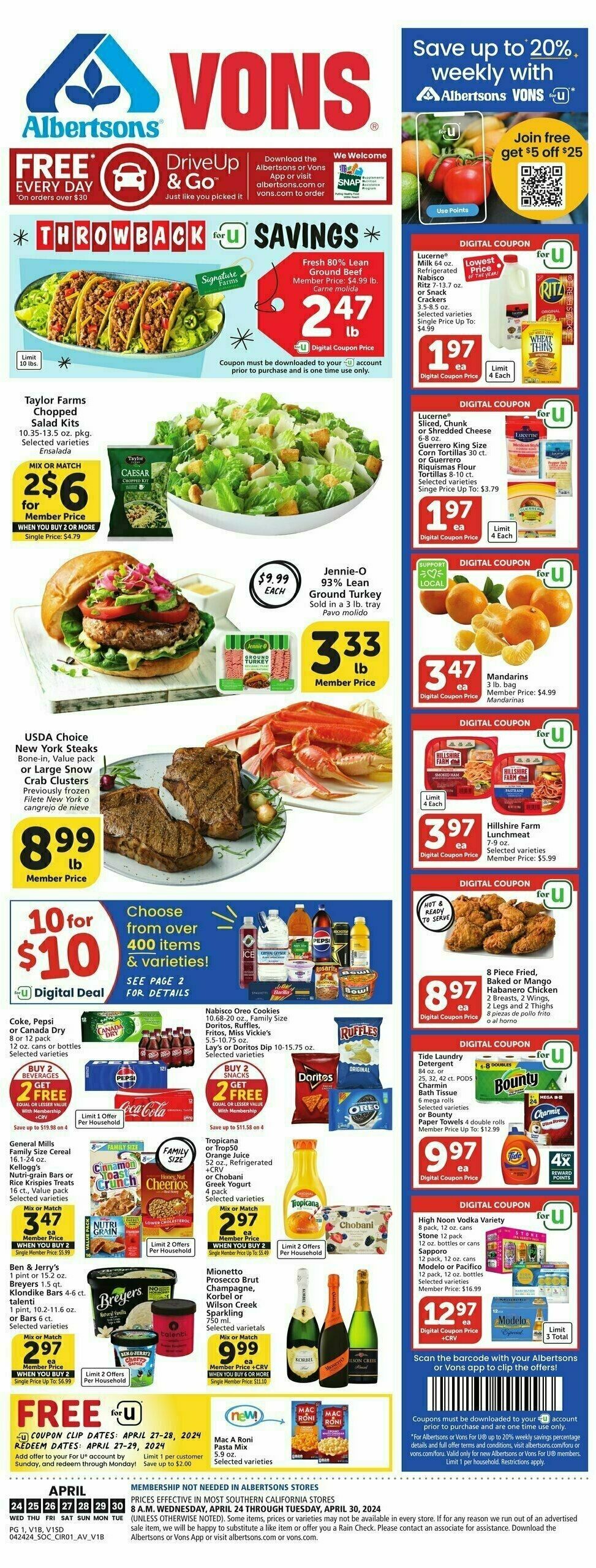 Vons Weekly Ad from April 24