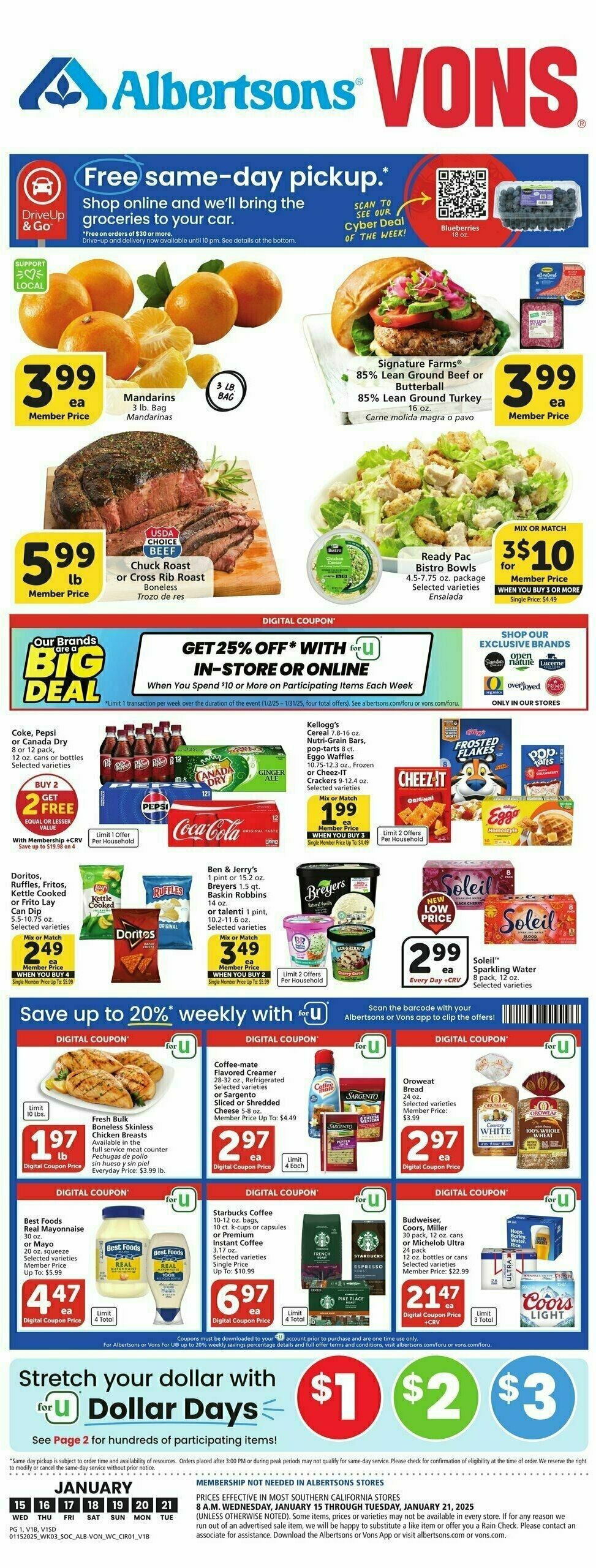 Vons Weekly Ad from January 15