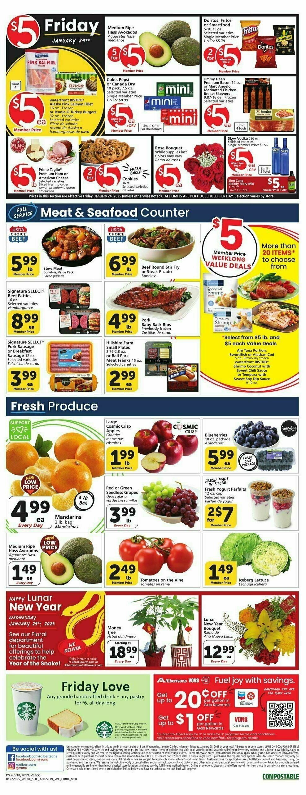 Vons Weekly Ad from January 22