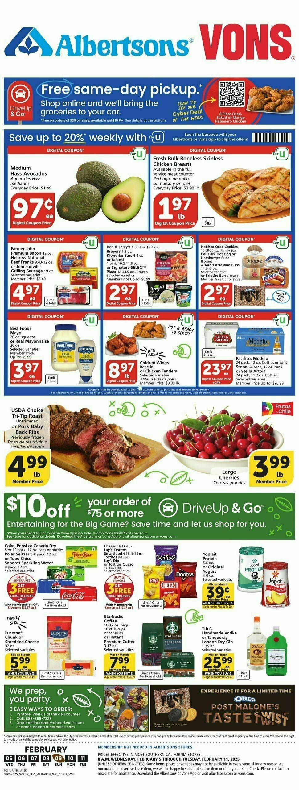 Vons Weekly Ad from February 5