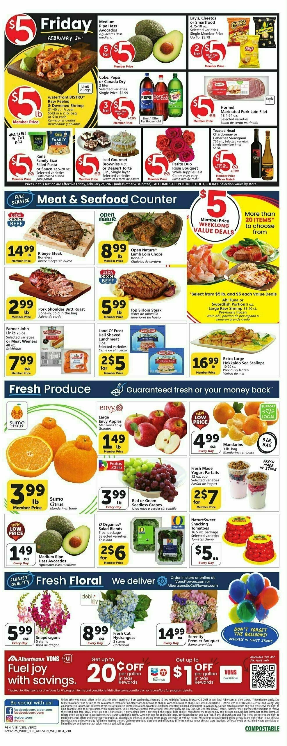 Vons Weekly Ad from February 19