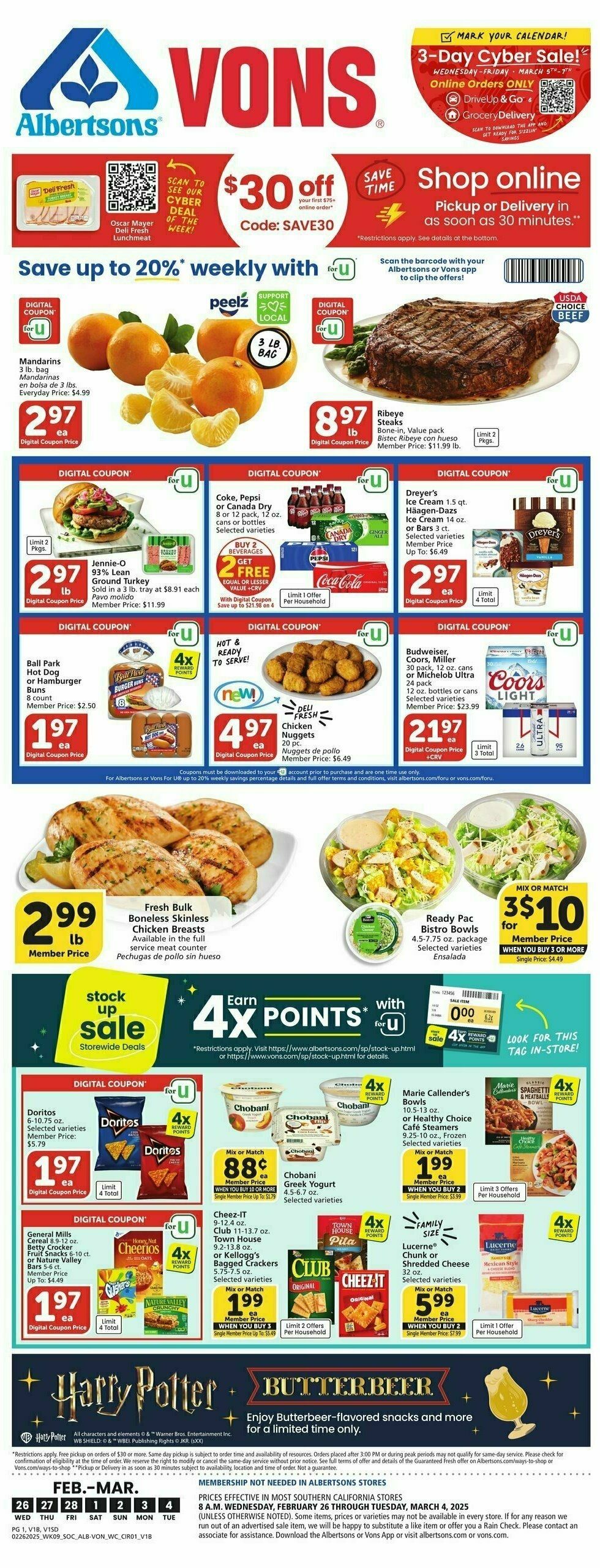 Vons Weekly Ad from February 26