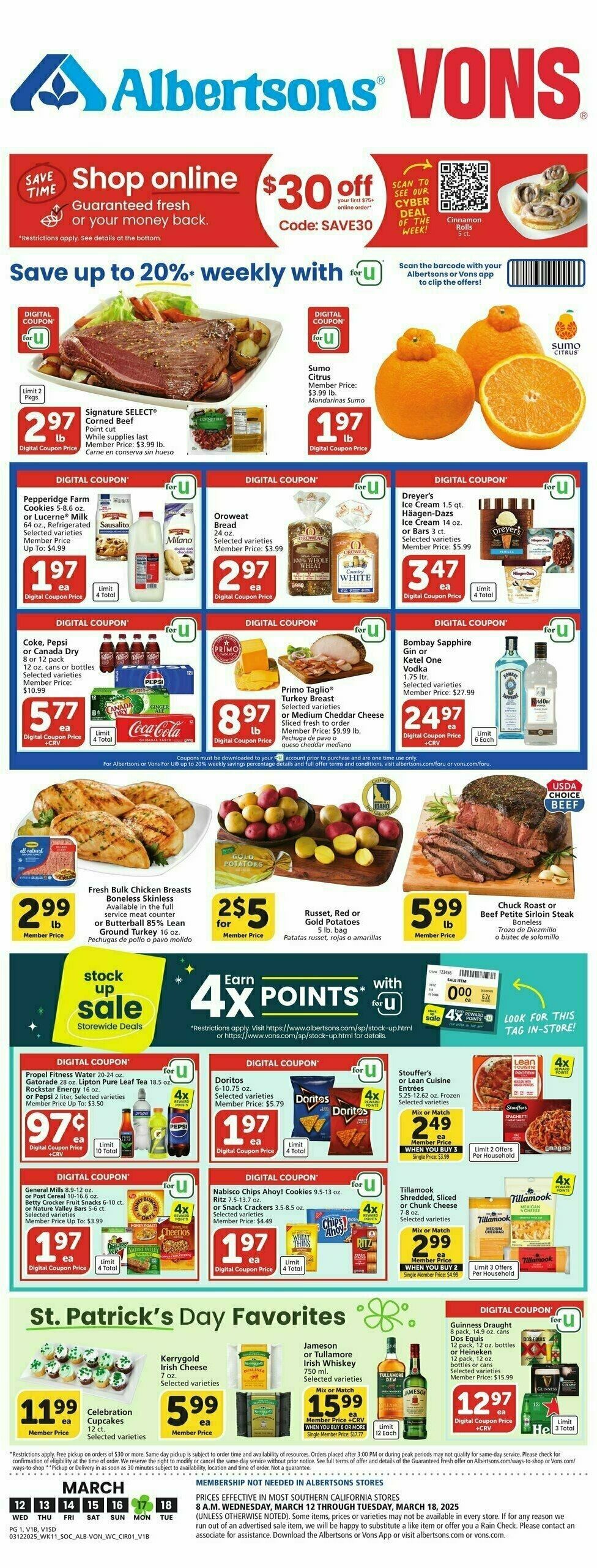 Vons Weekly Ad from March 12