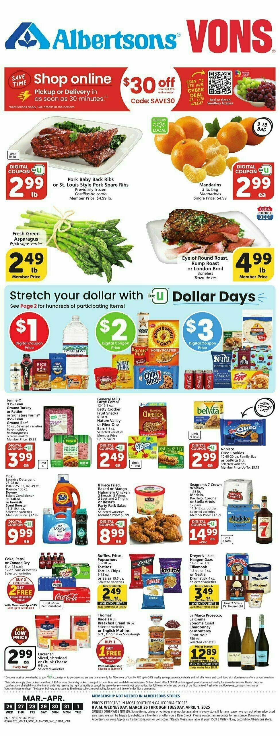 Vons Weekly Ad from March 26