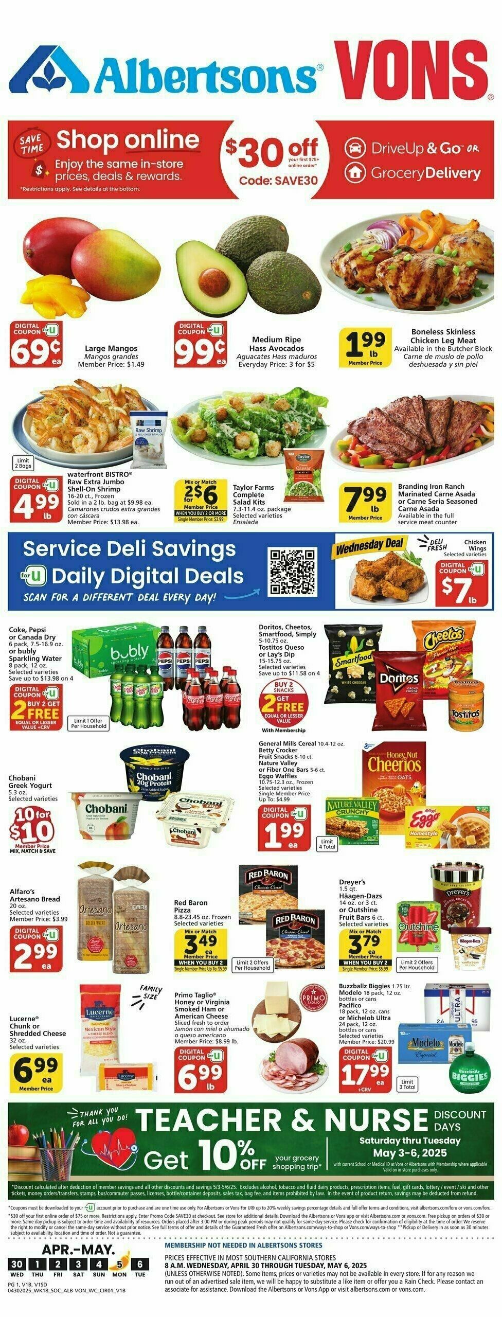 Vons Weekly Ad from April 30