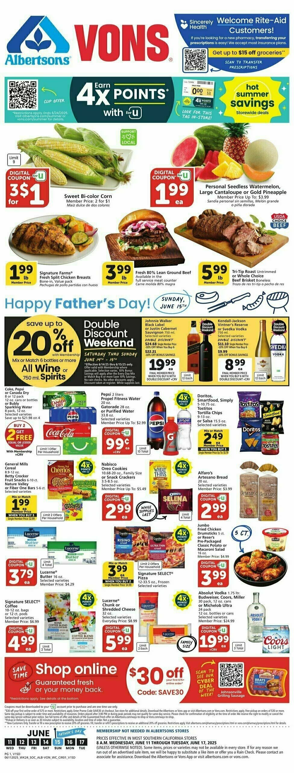 Vons Weekly Ad from June 11
