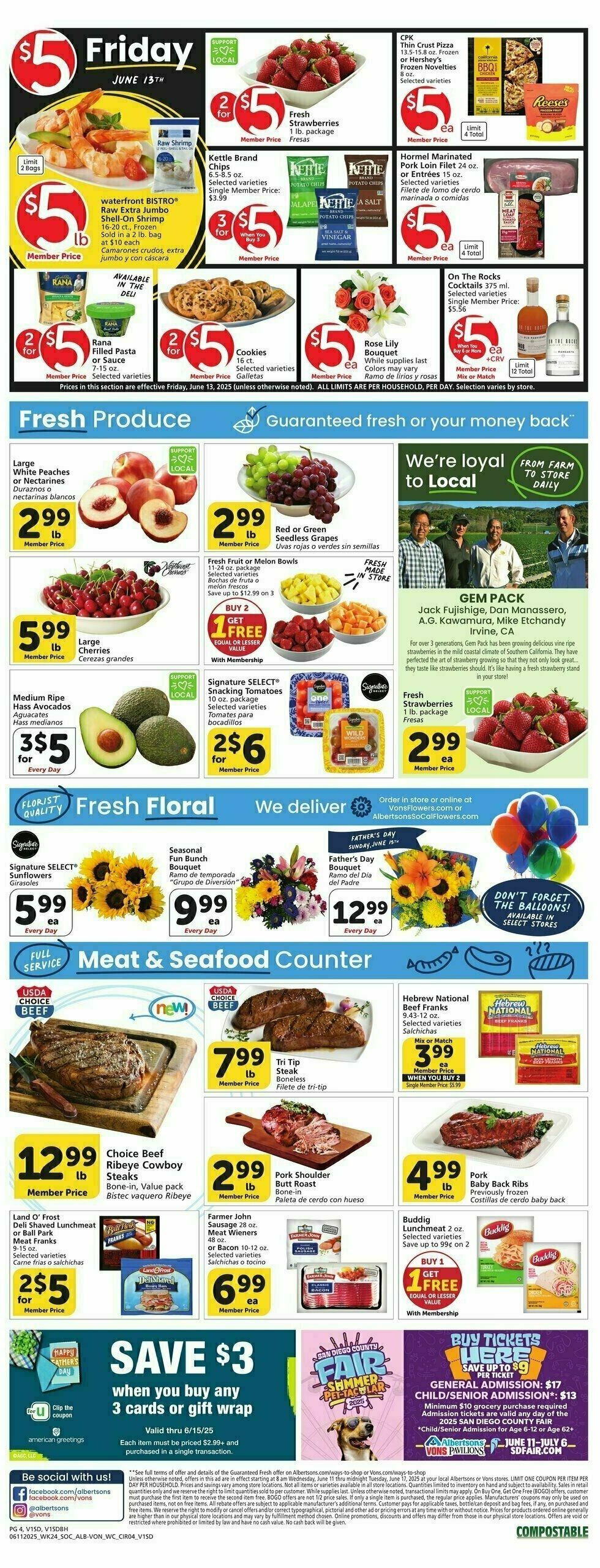 Vons Weekly Ad from June 11