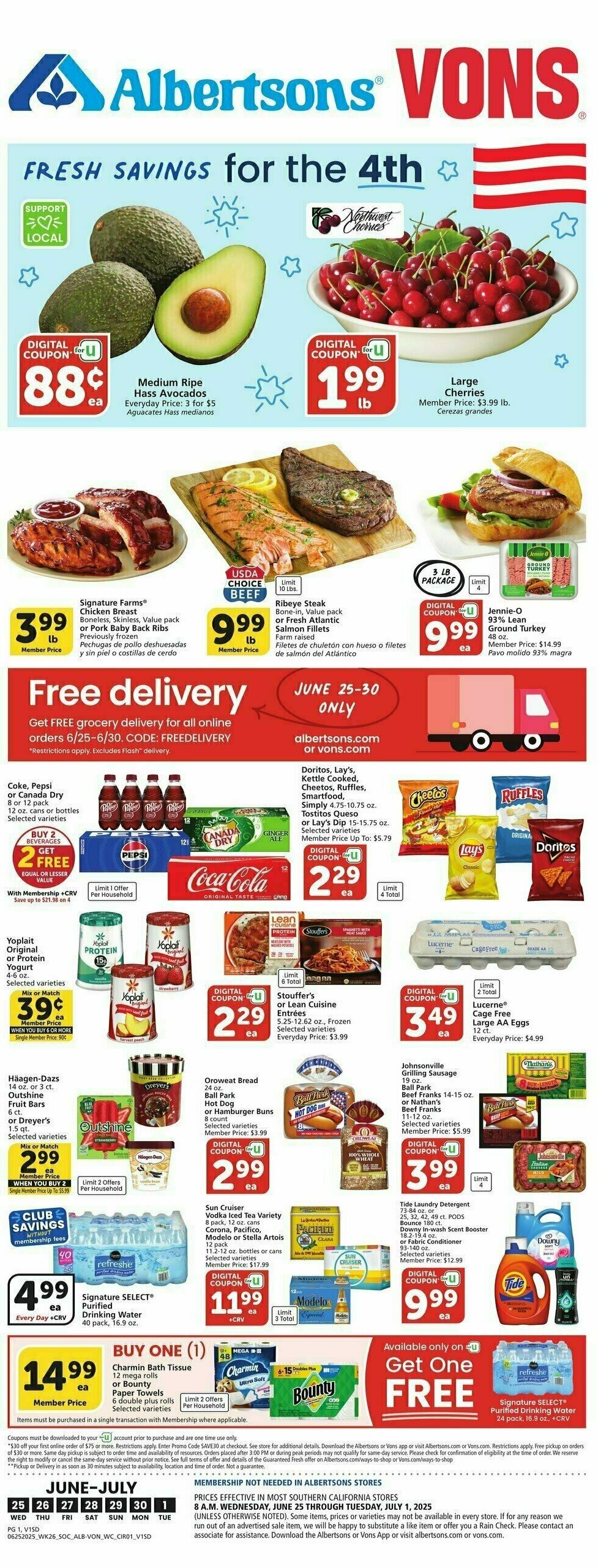 Vons Weekly Ad from June 25