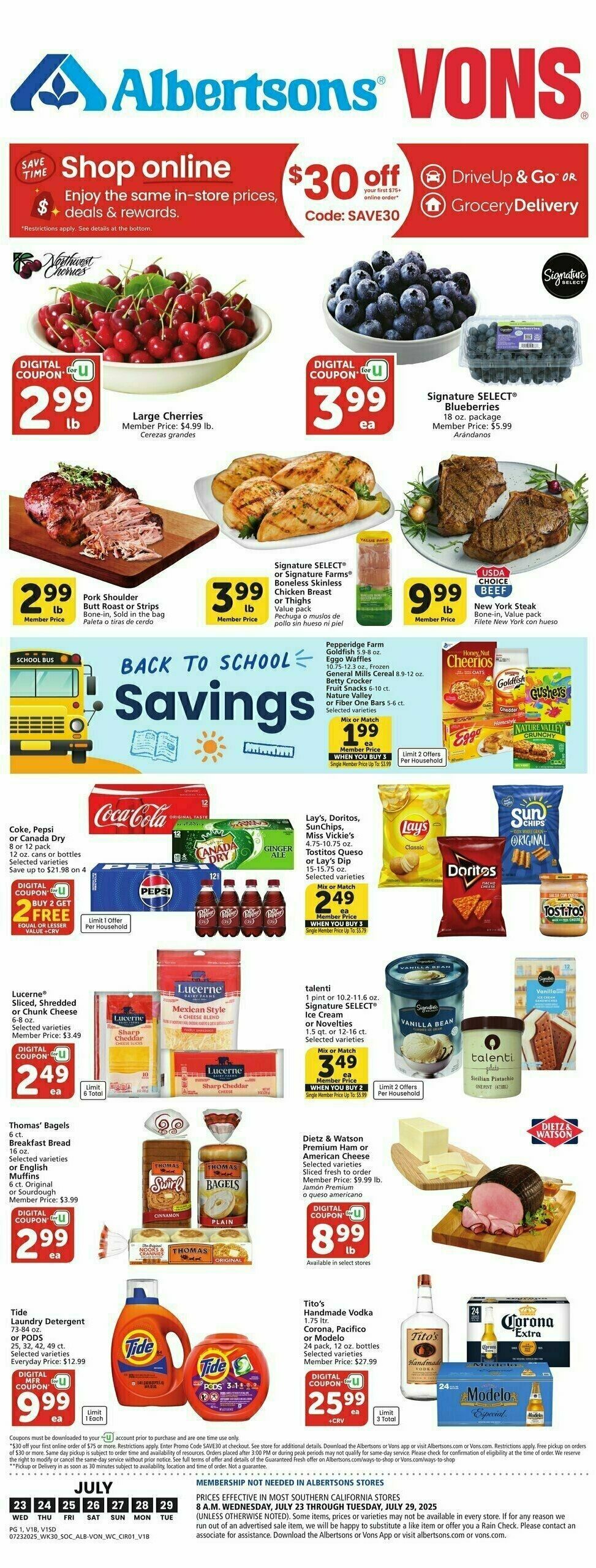 Vons Weekly Ad from July 23