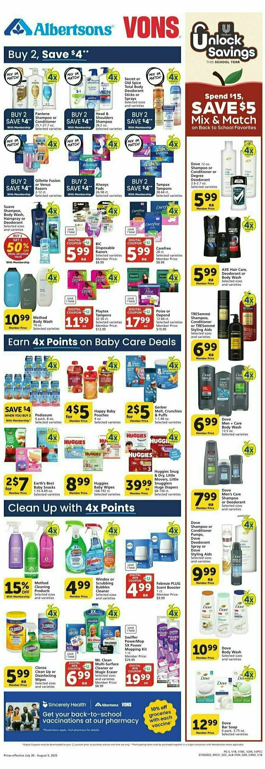 Vons Weekly Ad from July 30