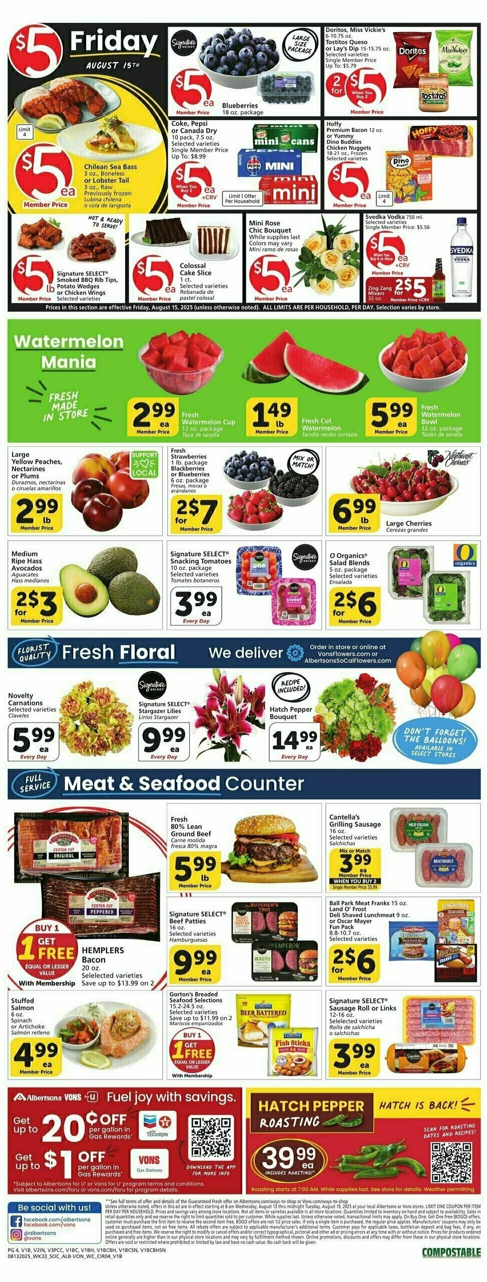 Vons Weekly Ad from August 13