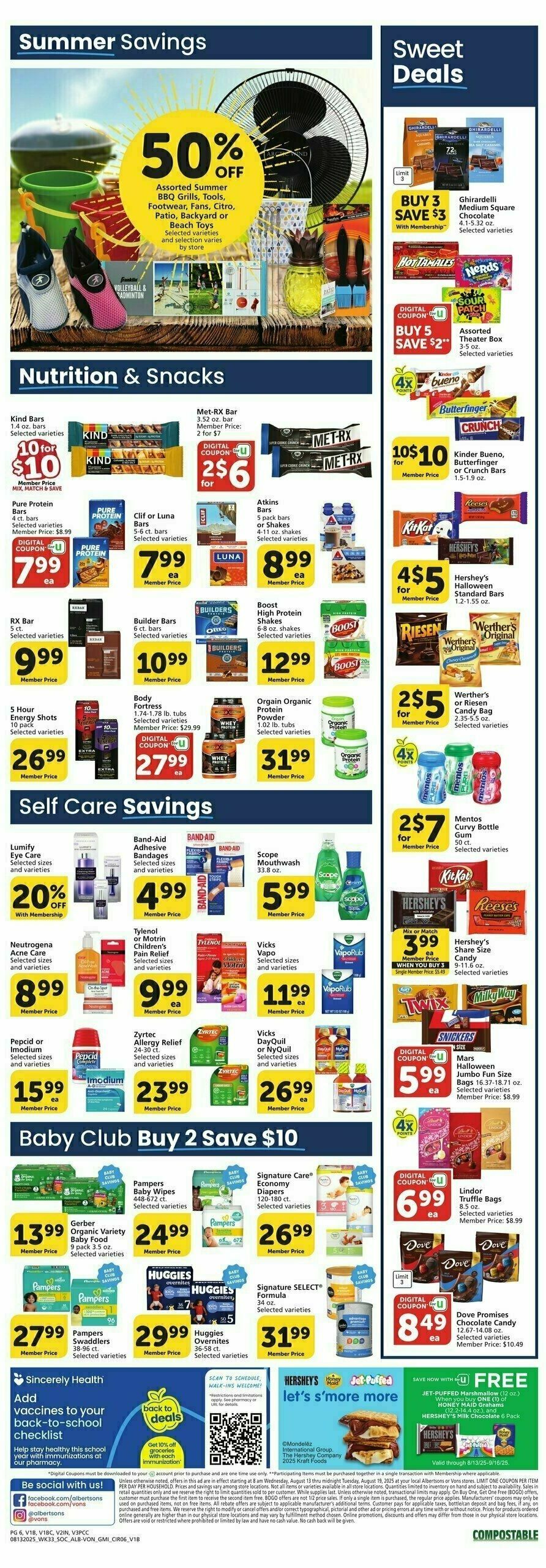Vons Weekly Ad from August 13