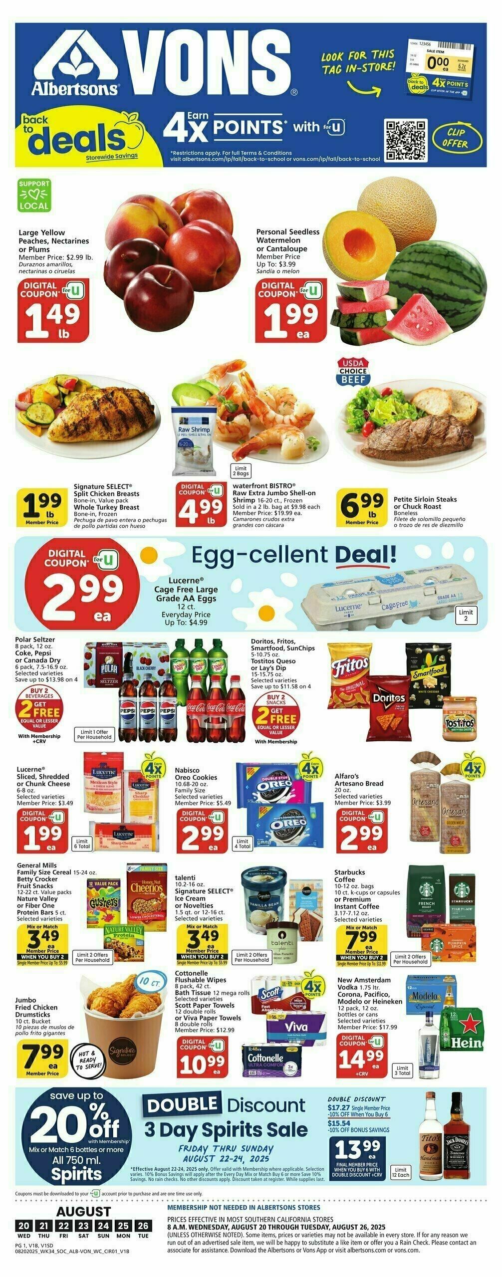 Vons Weekly Ad from August 20