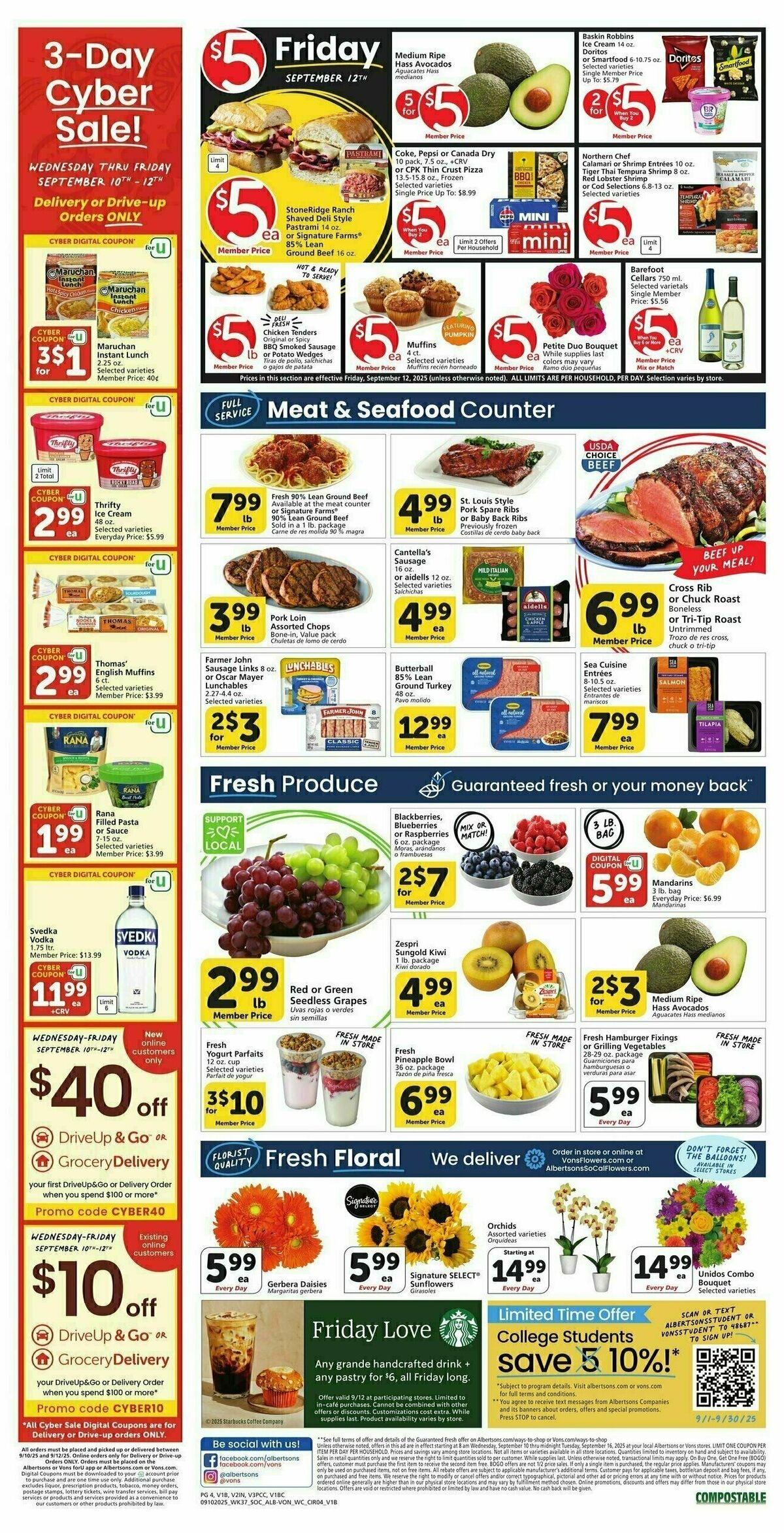 Vons Weekly Ad from September 10