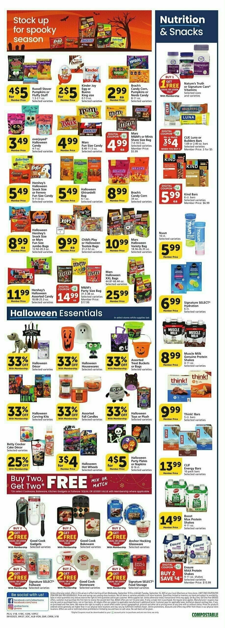 Vons Weekly Ad from September 10