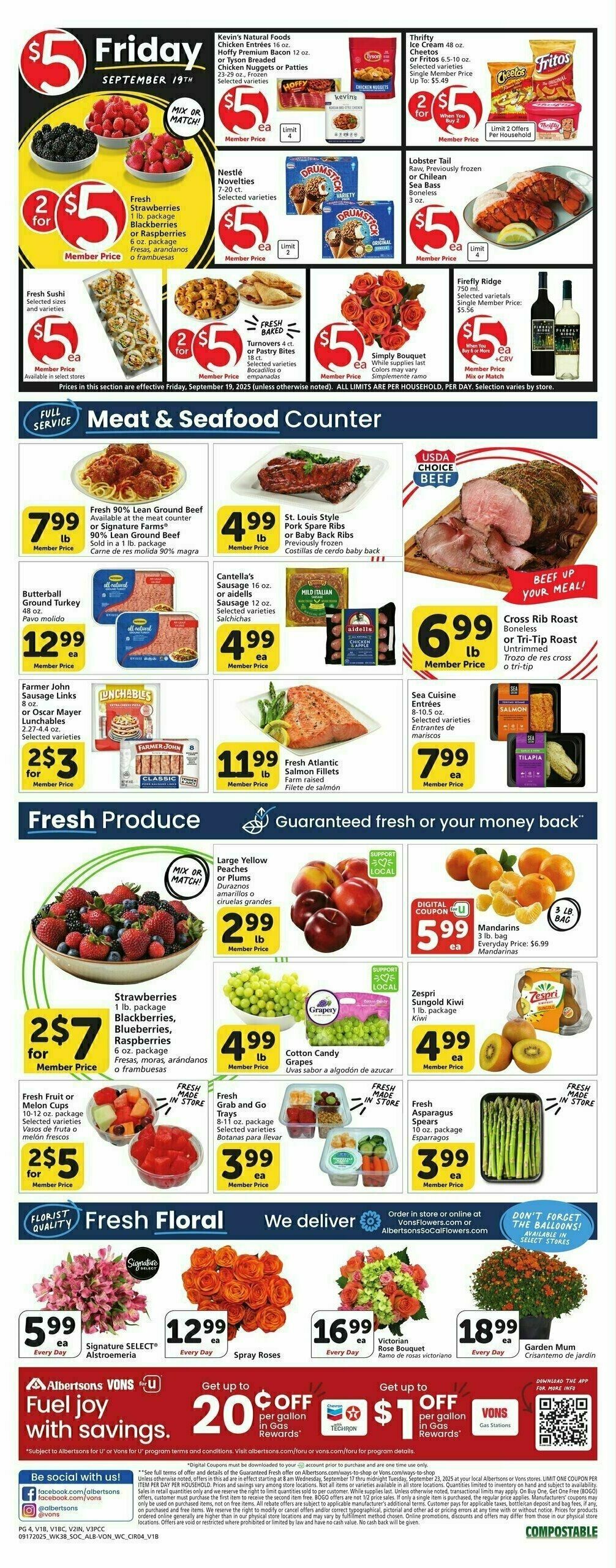 Vons Weekly Ad from September 17
