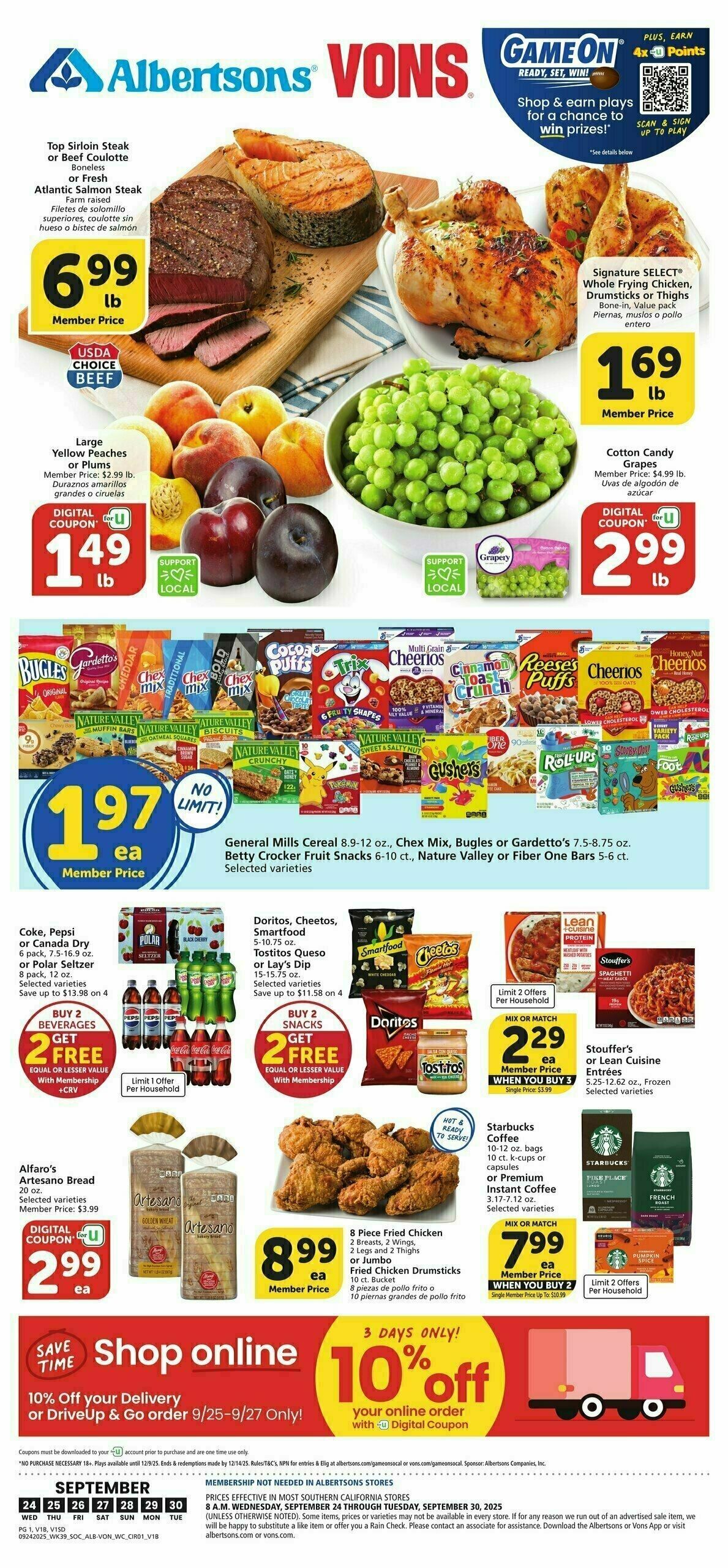 Vons Weekly Ad from September 24