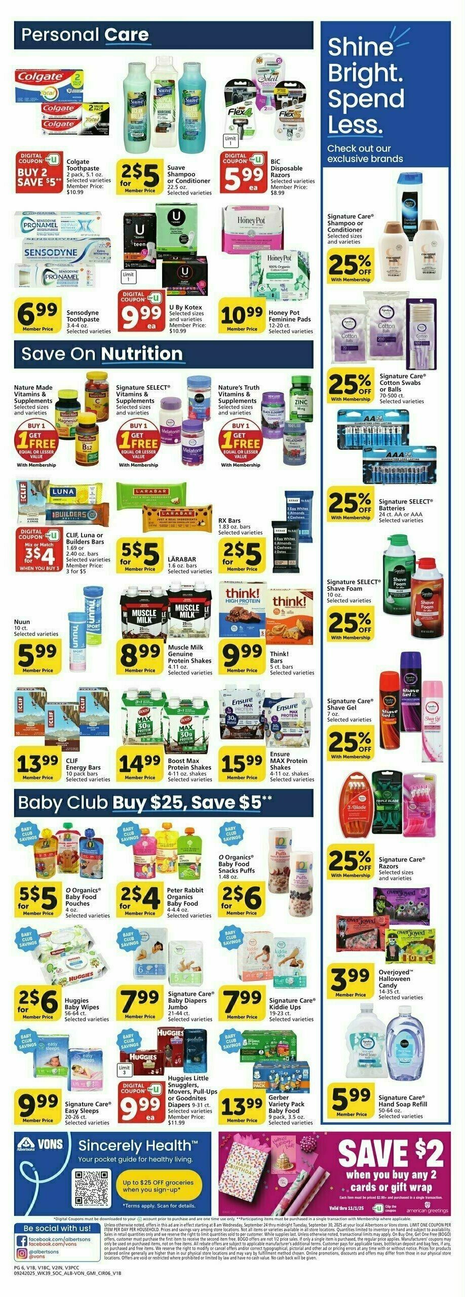 Vons Weekly Ad from September 24