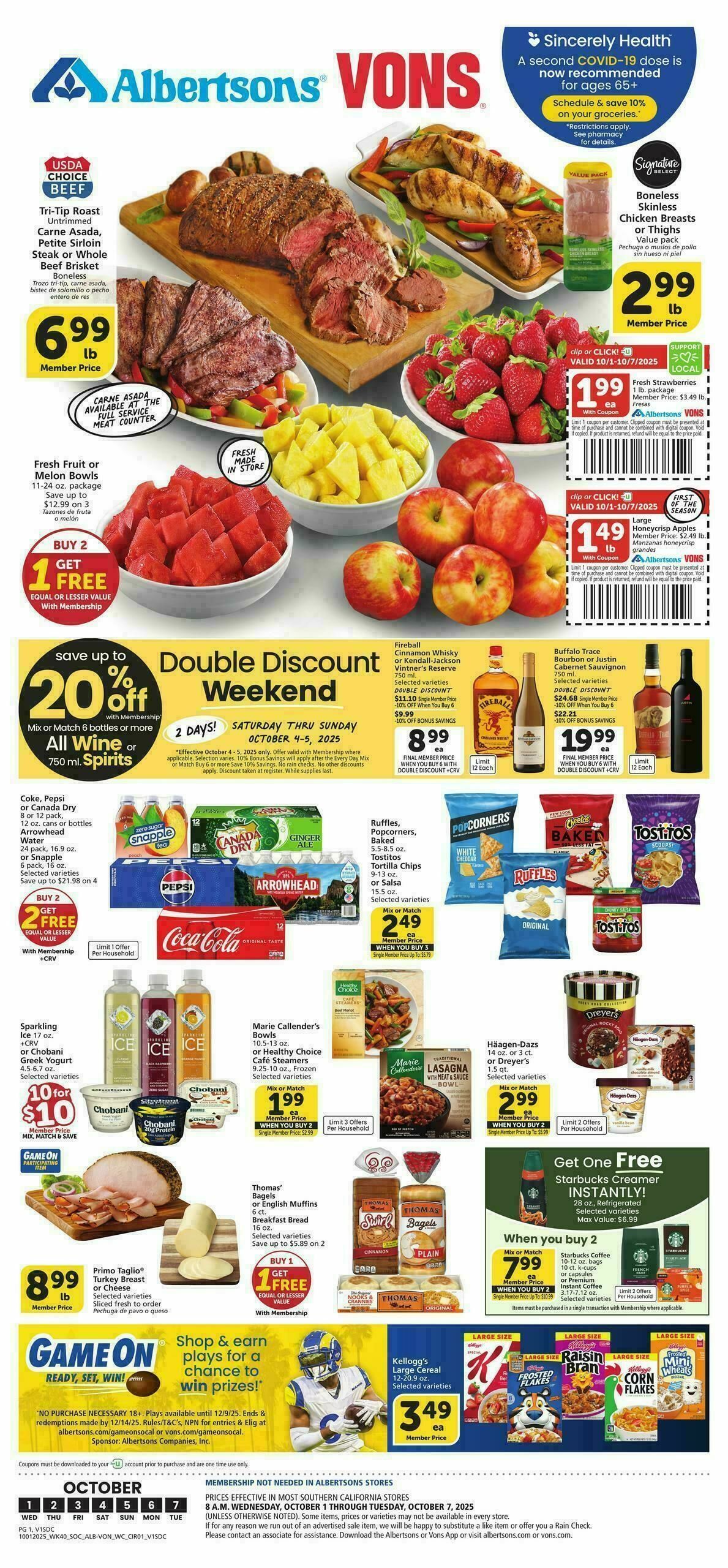 Vons Weekly Ad from October 1