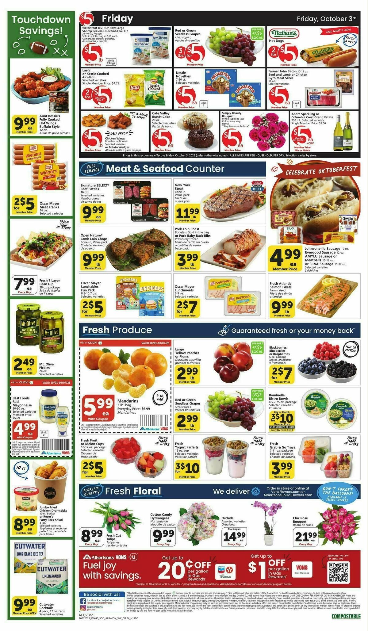 Vons Weekly Ad from October 1