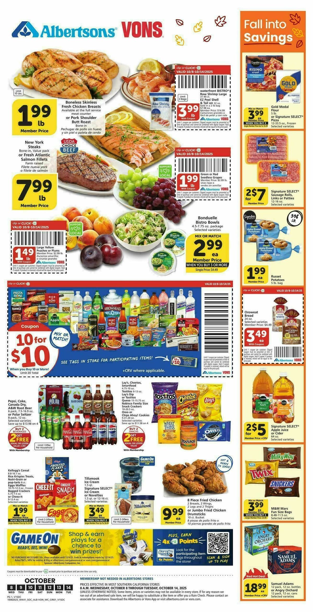 Vons Weekly Ad from October 8