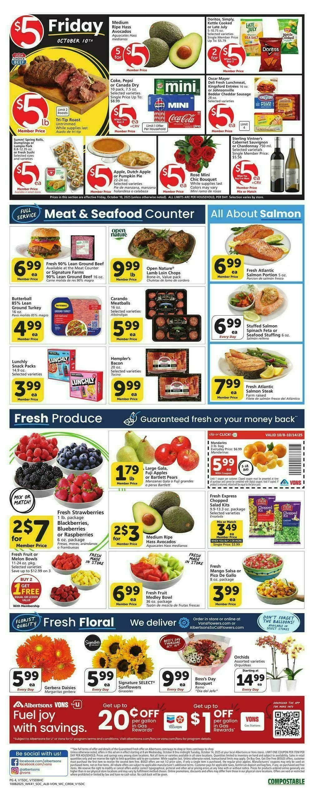 Vons Weekly Ad from October 8