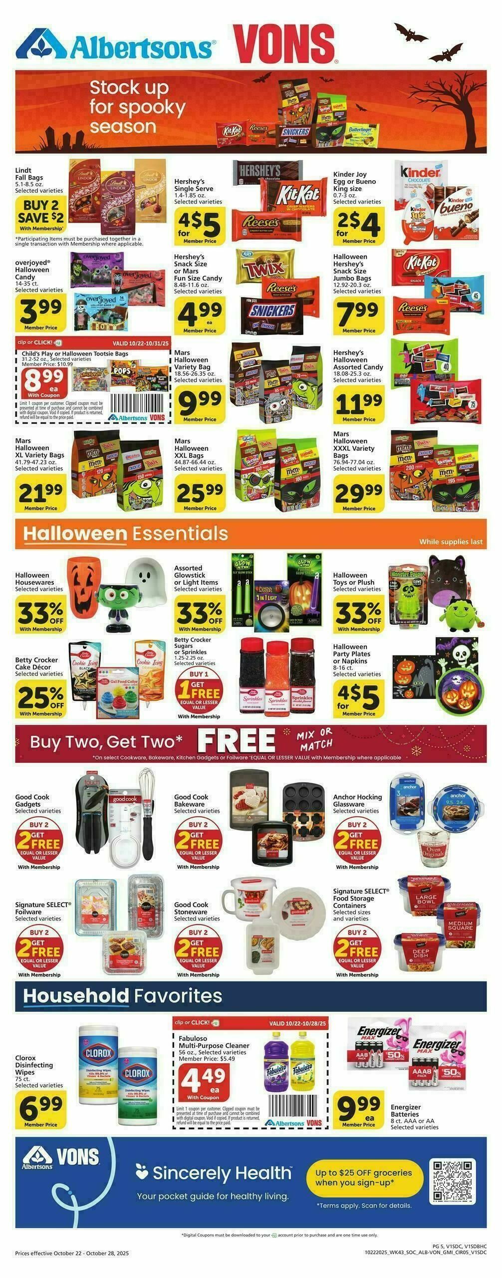 Vons Weekly Ad from October 22