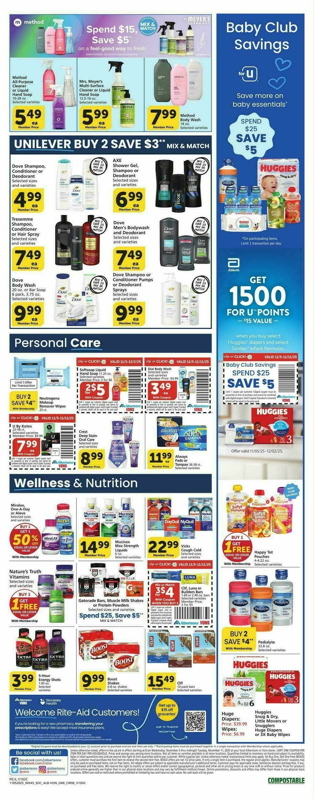 Vons Weekly Ad from November 5
