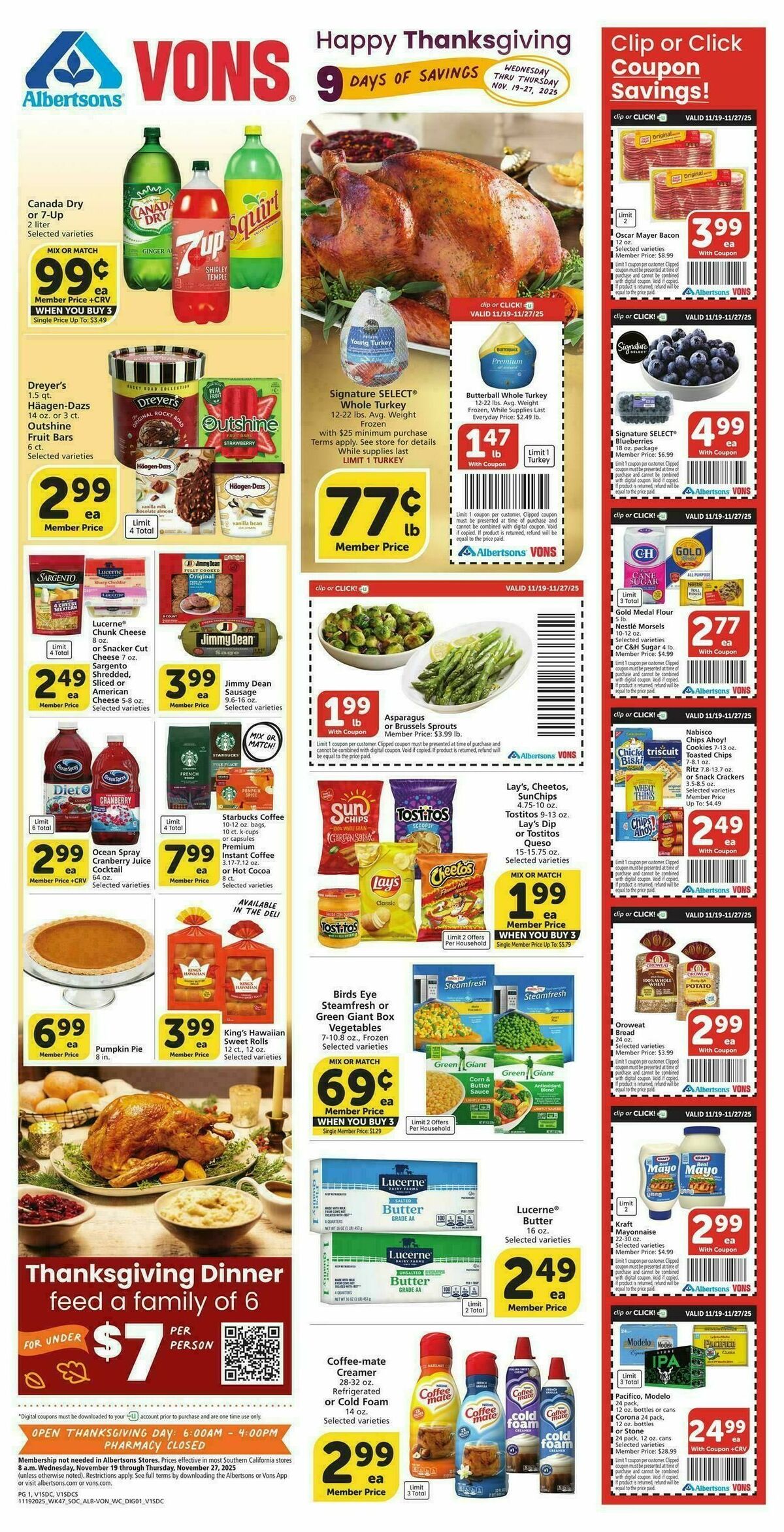 Vons Weekly Ad from November 19