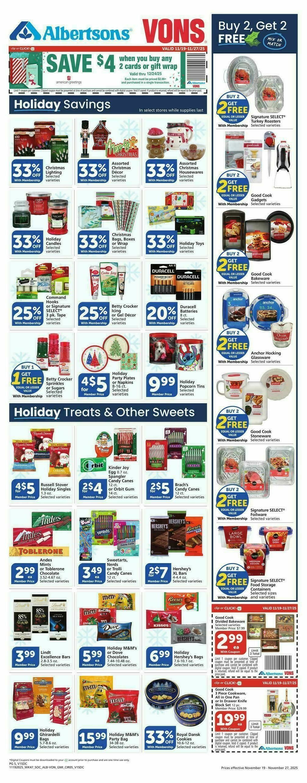 Vons Weekly Ad from November 19