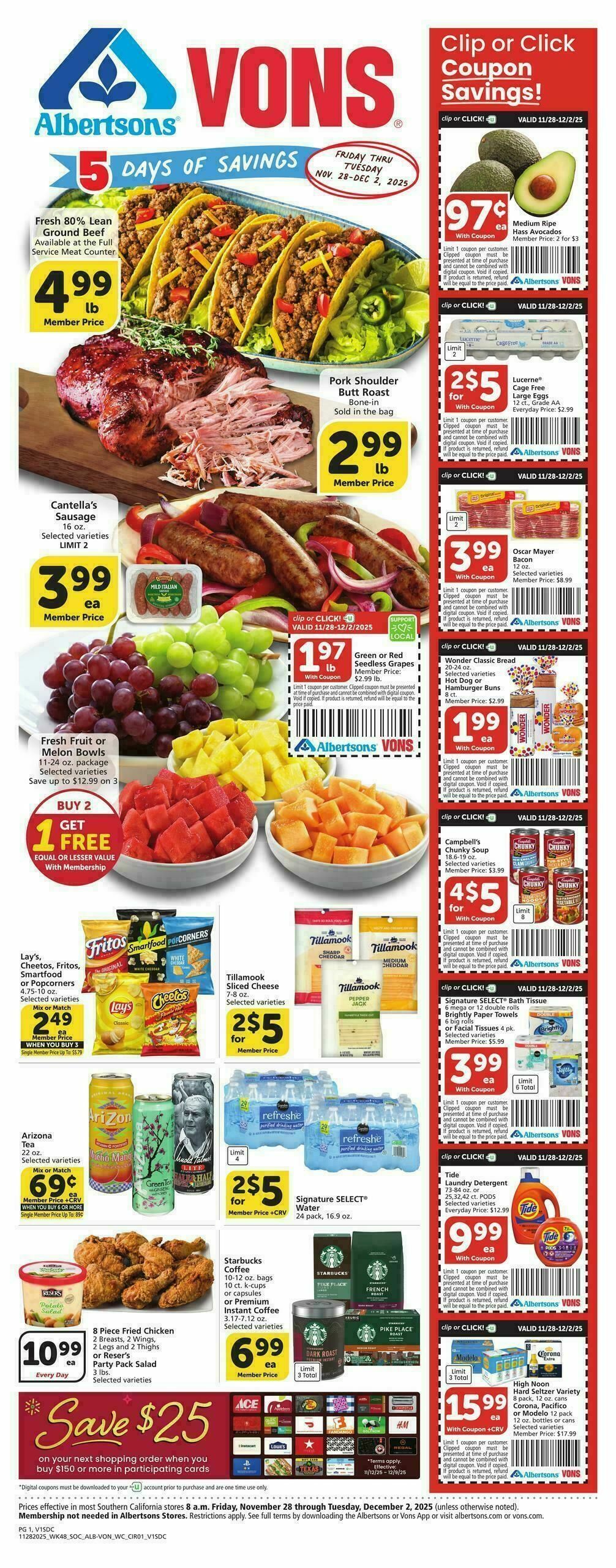 Vons Weekly Ad from November 28