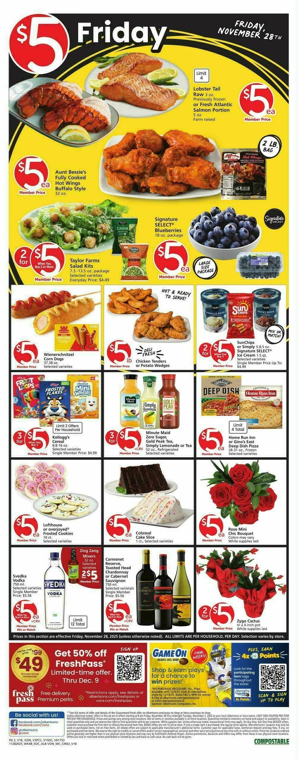 Vons Weekly Ad from November 28