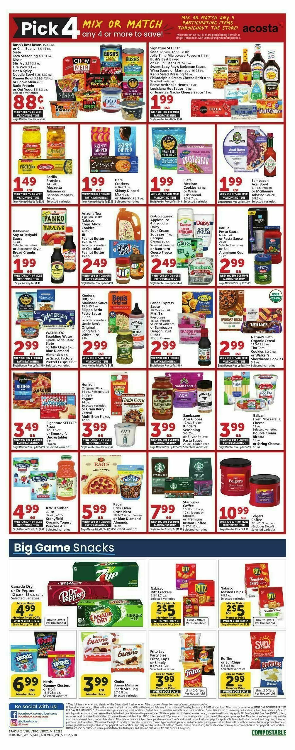 Vons Weekly Ad from February 4