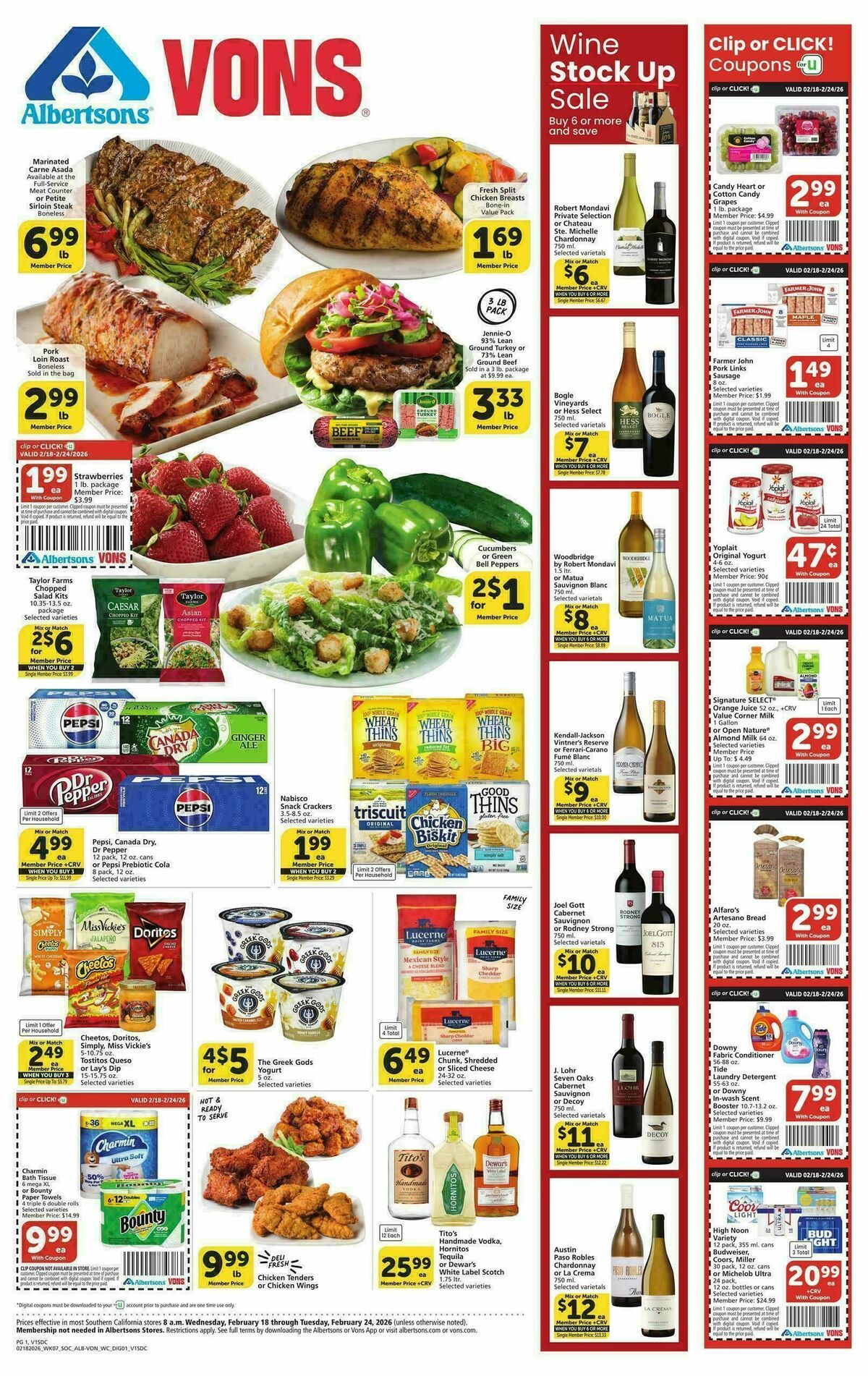 Vons Weekly Ad from February 18