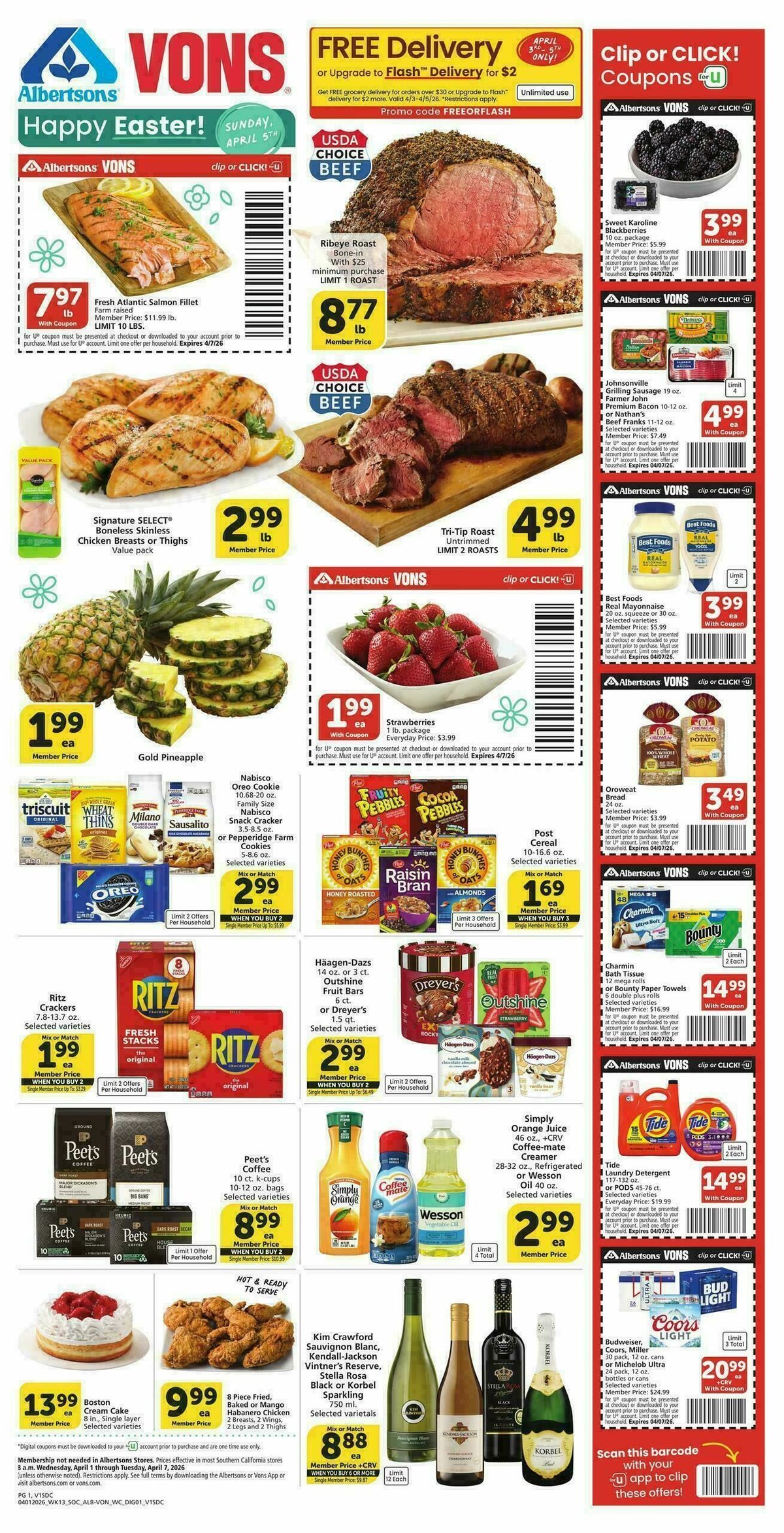 Vons Weekly Ad from April 1