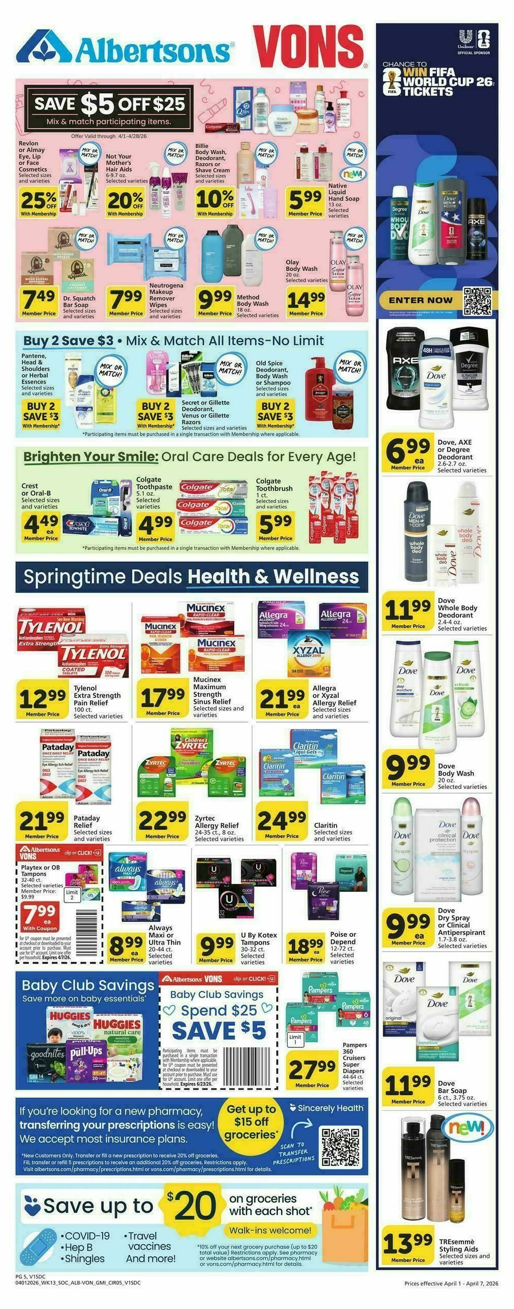 Vons Weekly Ad from April 1