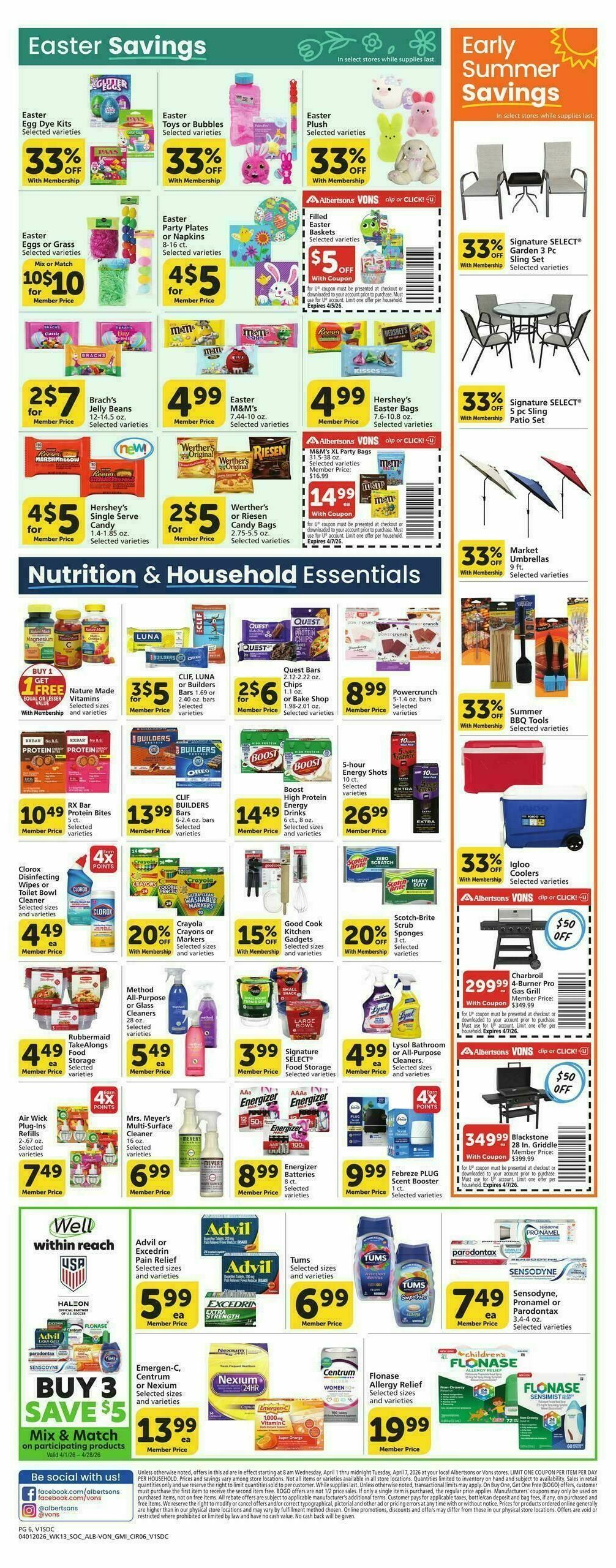 Vons Weekly Ad from April 1