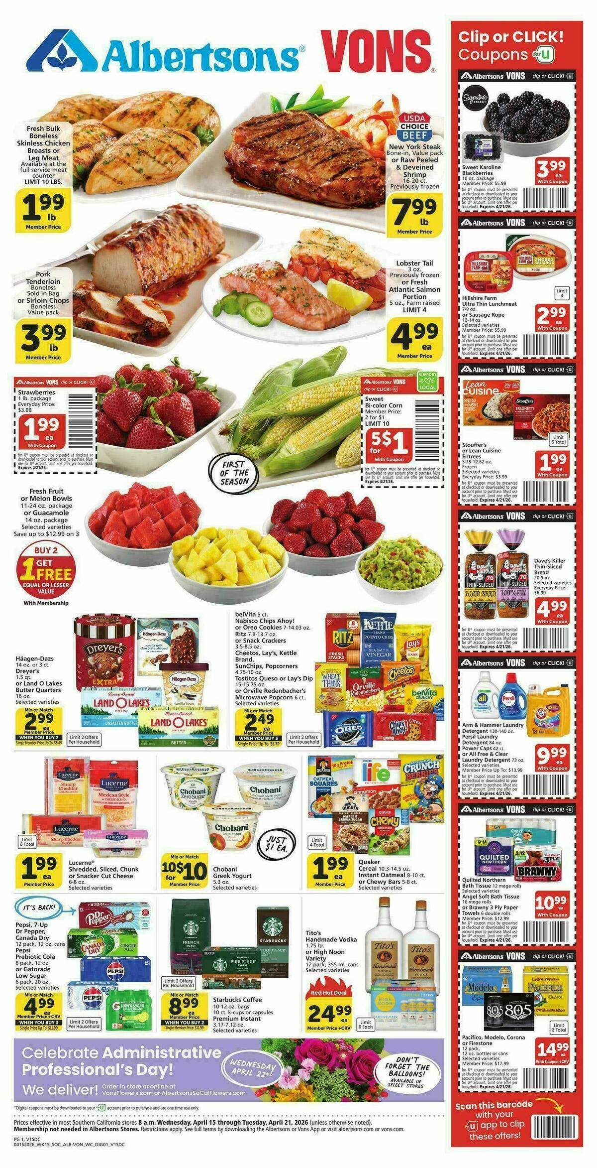 Vons Weekly Ad from April 15