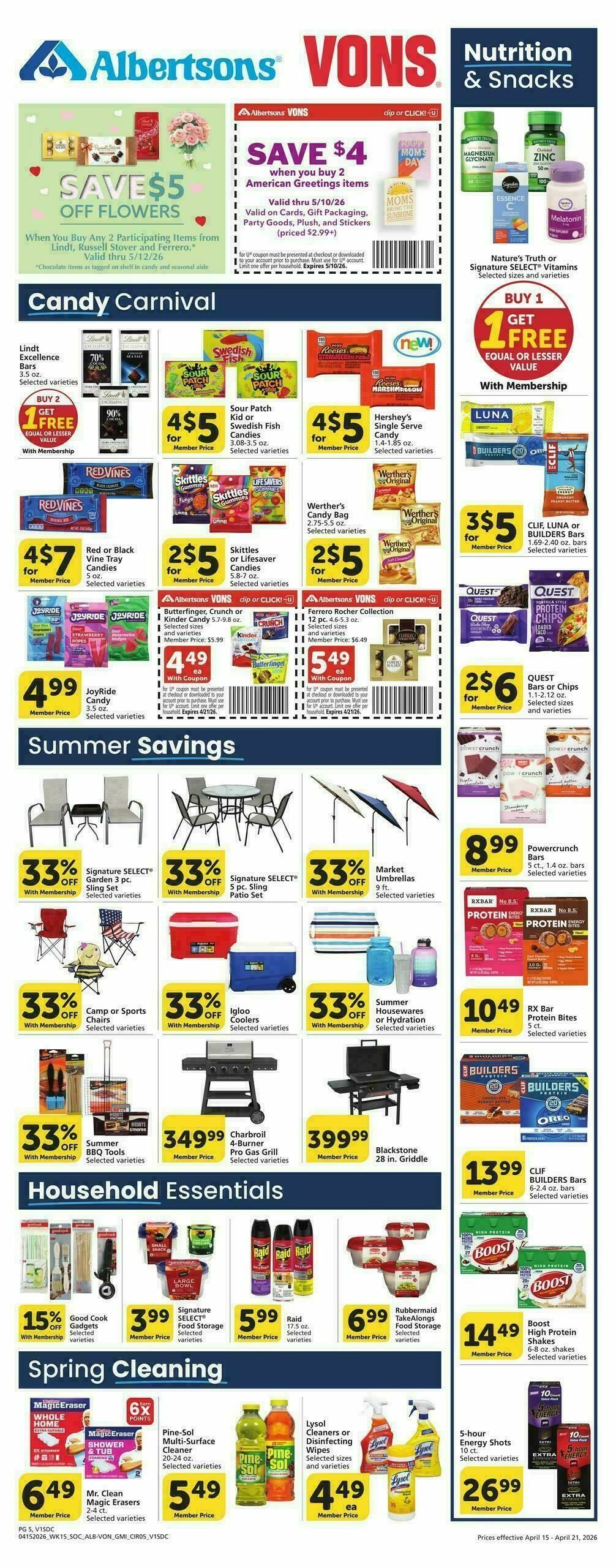 Vons Weekly Ad from April 15