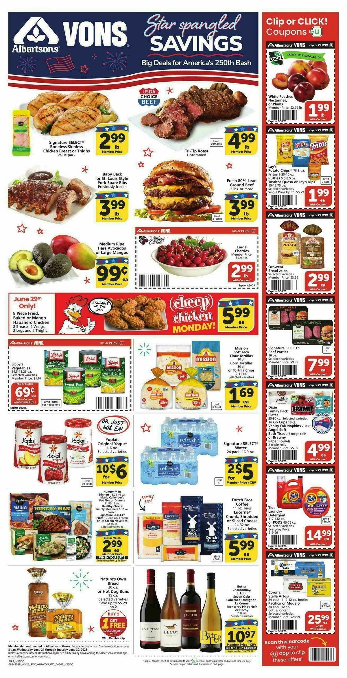 Vons Weekly Ad from June 24