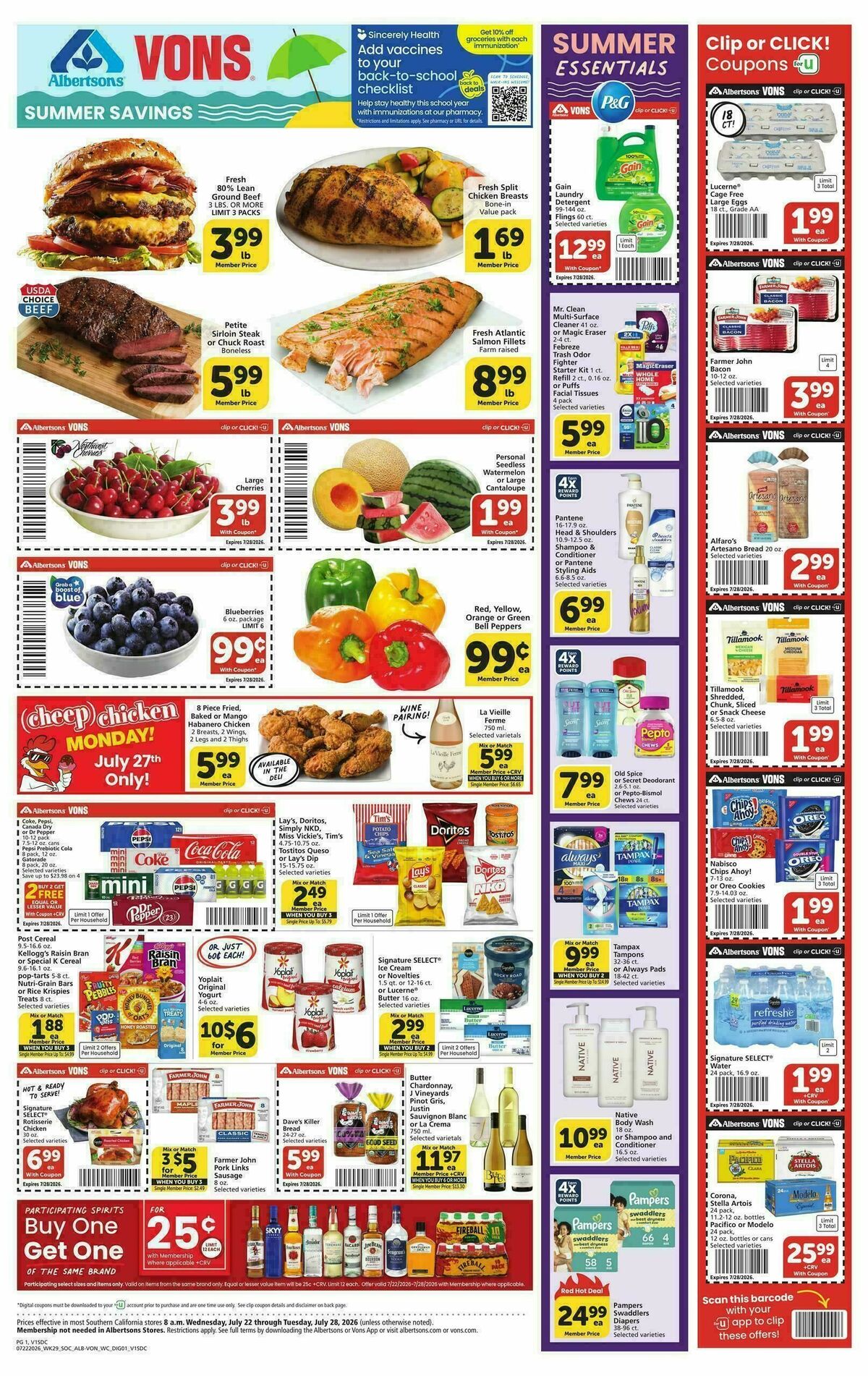 Vons Weekly Ad from July 22