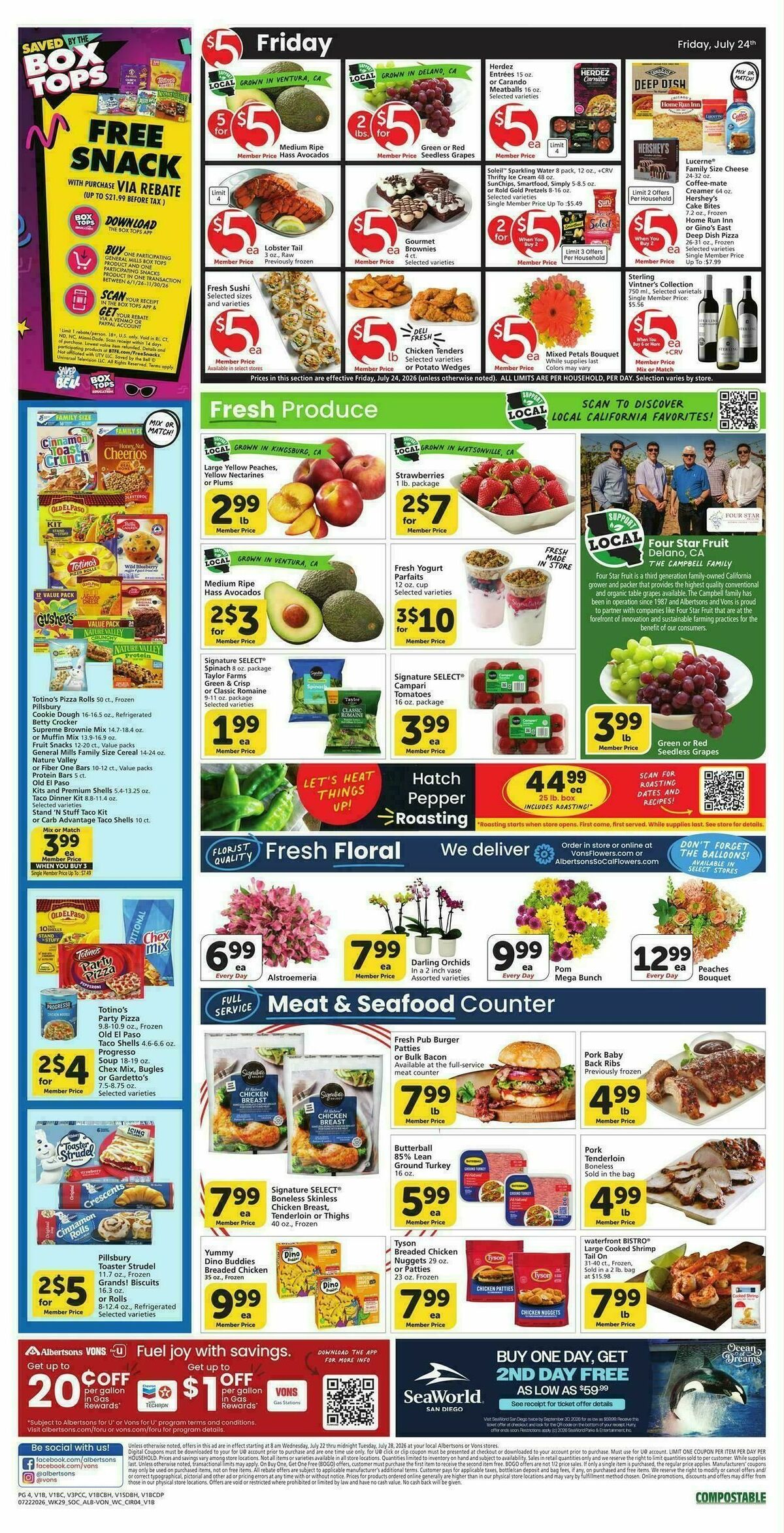 Vons Weekly Ad from July 22