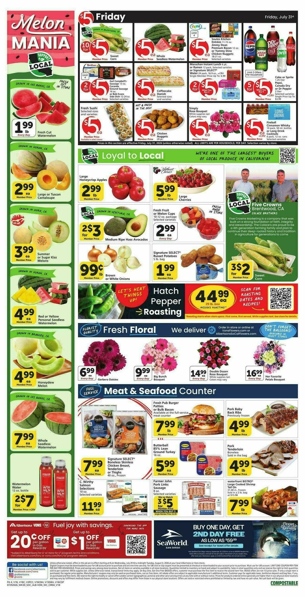 Vons Weekly Ad from July 29