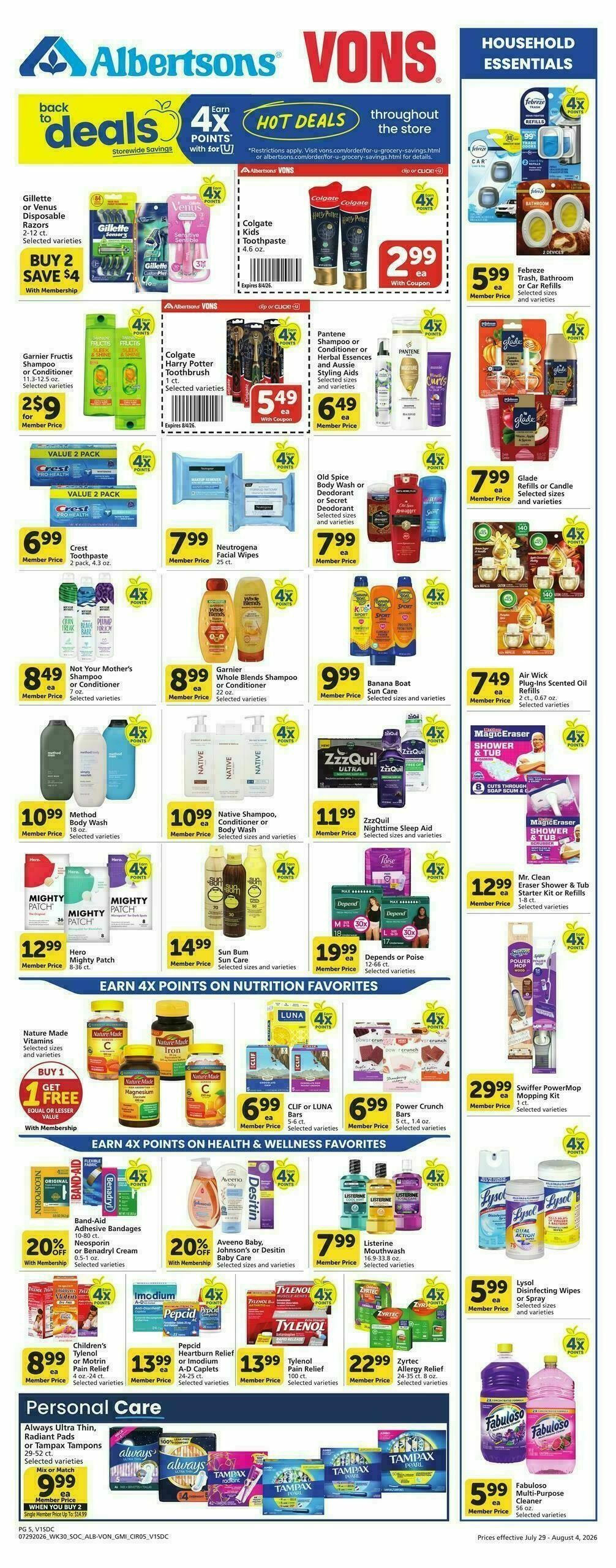 Vons Weekly Ad from July 29